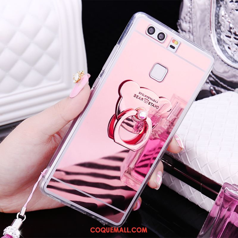 Étui Huawei P9 Plus Ours Petit Une Agrafe, Coque Huawei P9 Plus Boucle Peluche Champagner Farbe