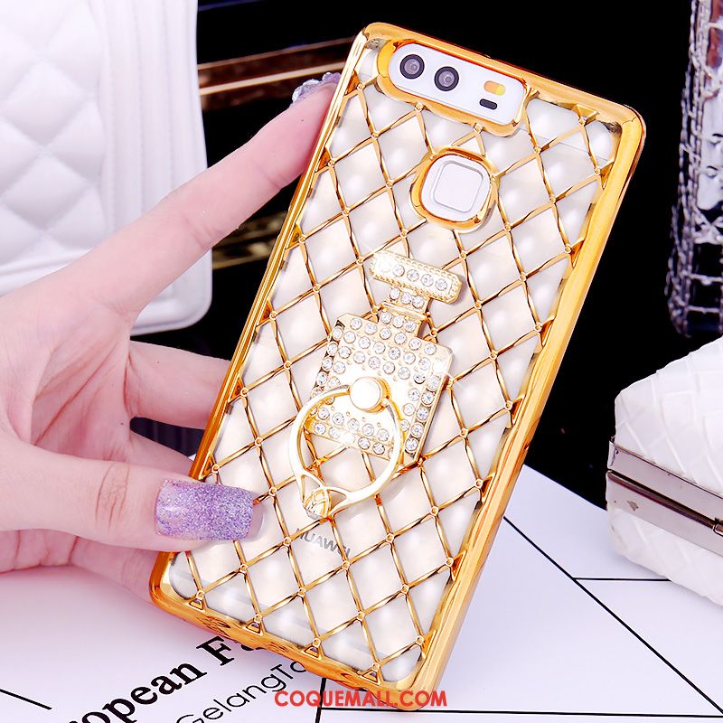 Étui Huawei P9 Plus Papillon Silicone Strass, Coque Huawei P9 Plus Protection Fluide Doux Champagner Farbe