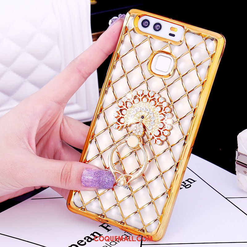 Étui Huawei P9 Plus Papillon Silicone Strass, Coque Huawei P9 Plus Protection Fluide Doux Champagner Farbe