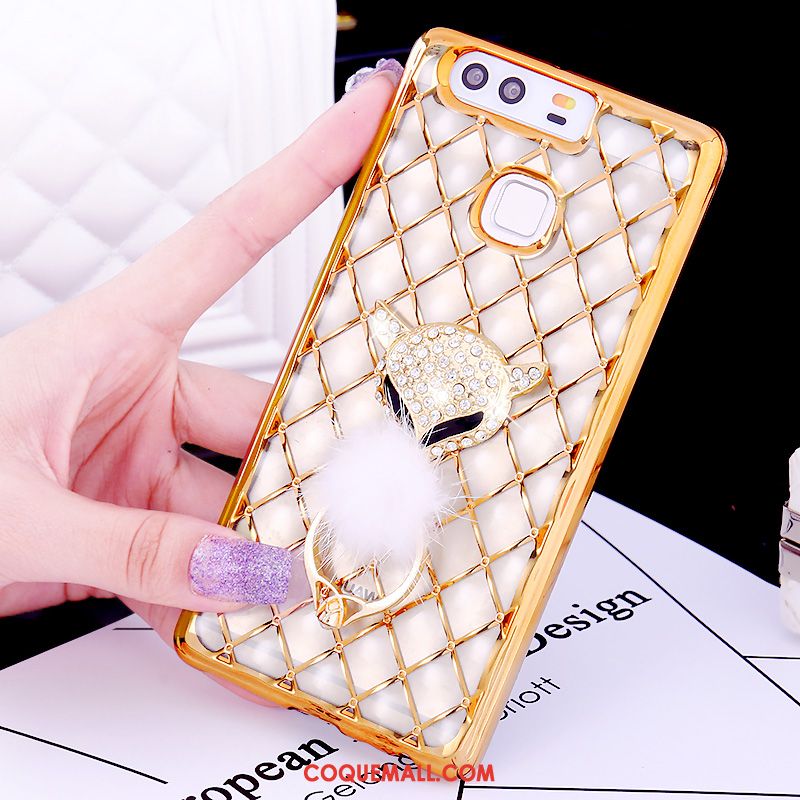 Étui Huawei P9 Plus Papillon Silicone Strass, Coque Huawei P9 Plus Protection Fluide Doux Champagner Farbe