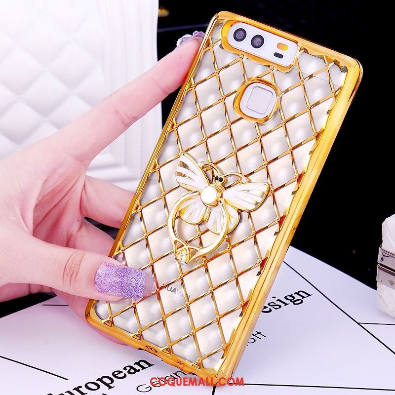 Étui Huawei P9 Plus Papillon Silicone Strass, Coque Huawei P9 Plus Protection Fluide Doux Champagner Farbe