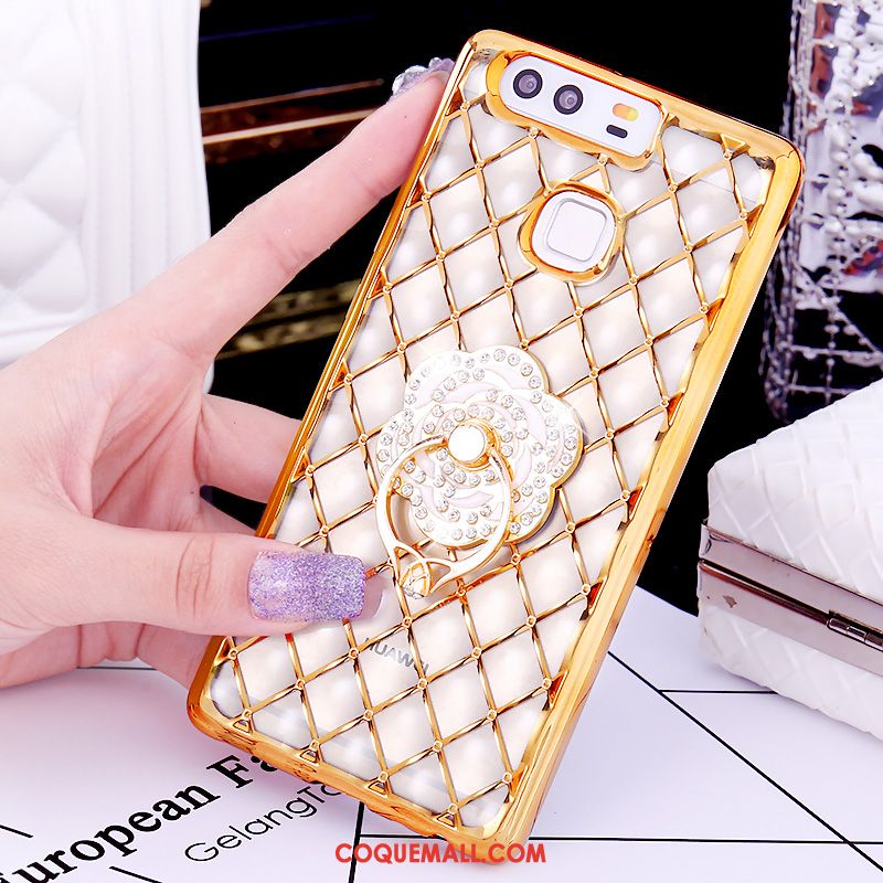 Étui Huawei P9 Plus Papillon Silicone Strass, Coque Huawei P9 Plus Protection Fluide Doux Champagner Farbe