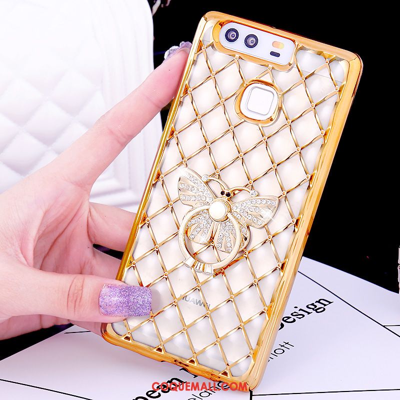 Étui Huawei P9 Plus Papillon Silicone Strass, Coque Huawei P9 Plus Protection Fluide Doux Champagner Farbe