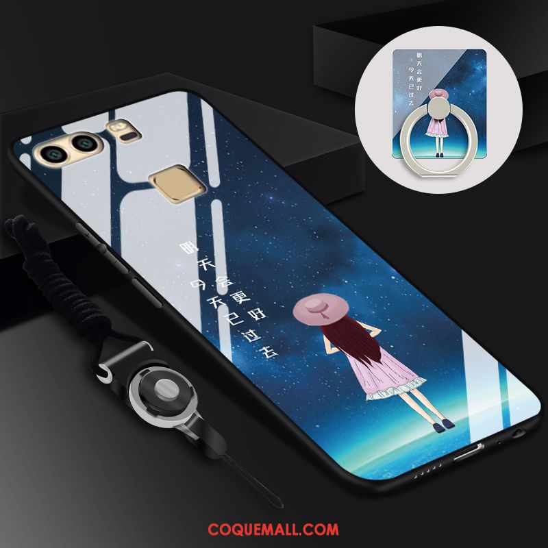 Étui Huawei P9 Plus Protection Tempérer Anneau, Coque Huawei P9 Plus Téléphone Portable Membrane