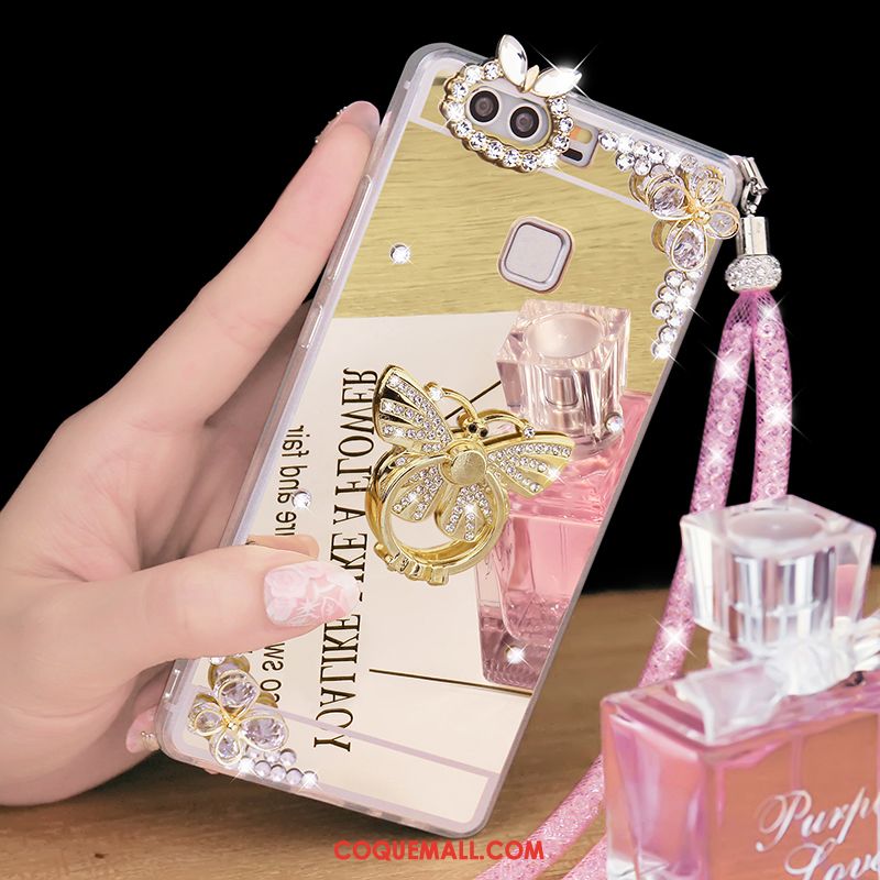 Étui Huawei P9 Plus Tendance Strass Miroir, Coque Huawei P9 Plus Support Téléphone Portable