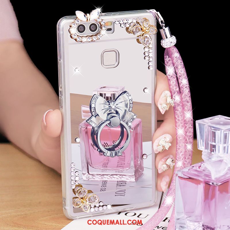 Étui Huawei P9 Plus Tendance Strass Miroir, Coque Huawei P9 Plus Support Téléphone Portable