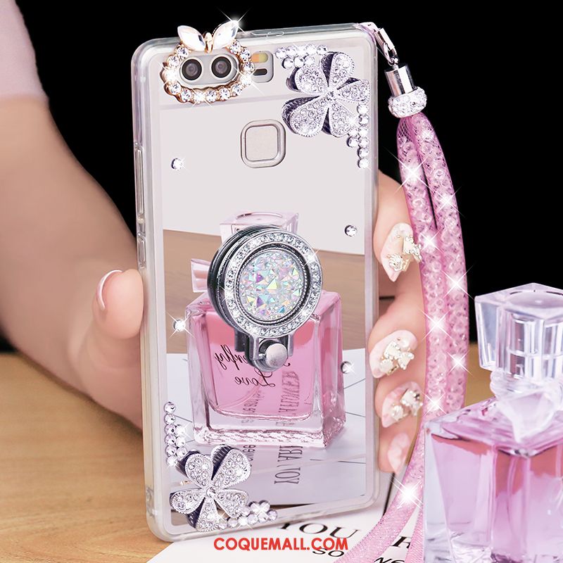 Étui Huawei P9 Plus Tendance Strass Miroir, Coque Huawei P9 Plus Support Téléphone Portable