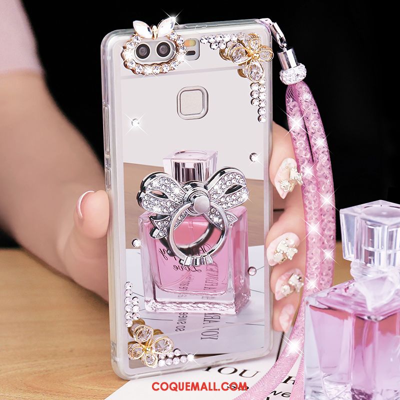 Étui Huawei P9 Plus Tendance Strass Miroir, Coque Huawei P9 Plus Support Téléphone Portable