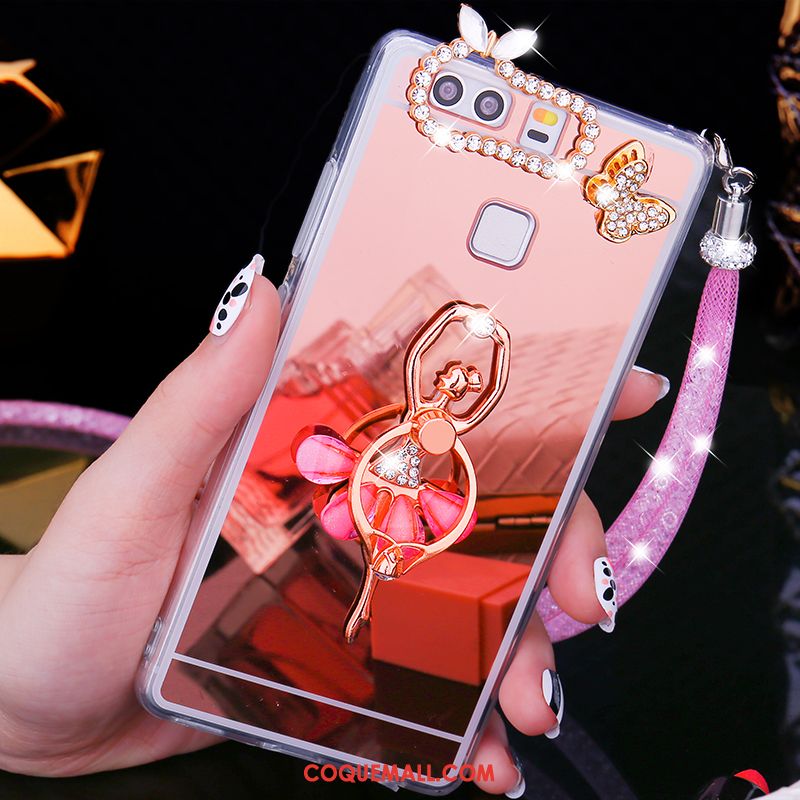 Étui Huawei P9 Plus Téléphone Portable Strass Paon, Coque Huawei P9 Plus Tendance Pu Champagner Farbe