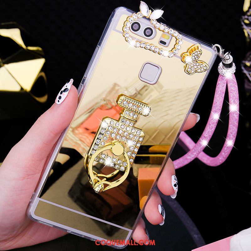 Étui Huawei P9 Plus Téléphone Portable Strass Paon, Coque Huawei P9 Plus Tendance Pu Champagner Farbe