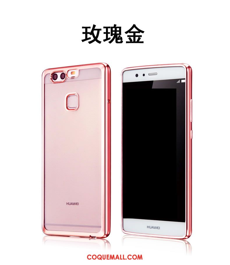 Étui Huawei P9 Protection Silicone Haute, Coque Huawei P9 Incassable Or