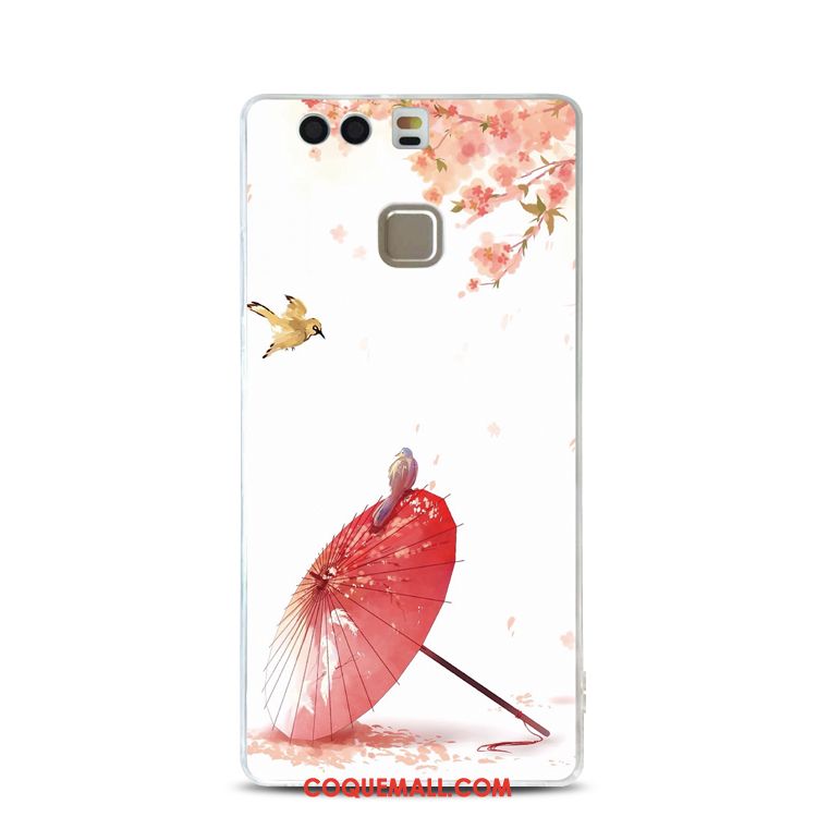 Étui Huawei P9 Silicone Rose Protection, Coque Huawei P9 Fleur Rose