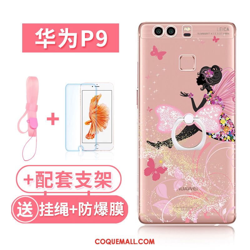 Étui Huawei P9 Silicone Transparent Nouveau, Coque Huawei P9 Ornements Suspendus Incassable