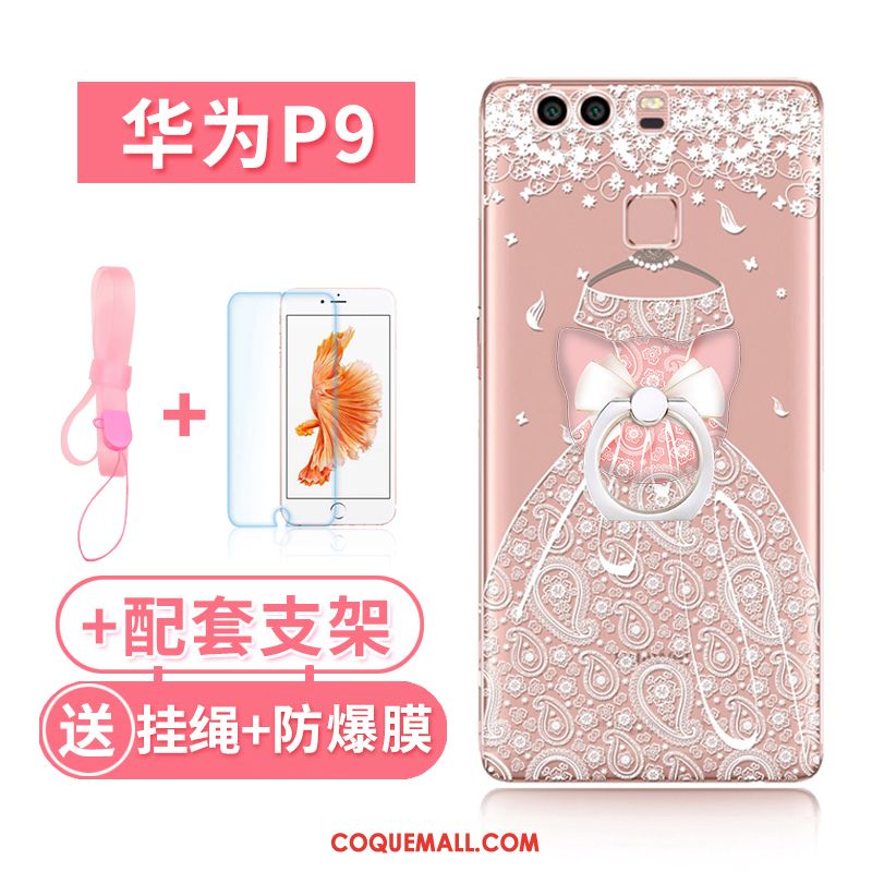 Étui Huawei P9 Silicone Transparent Nouveau, Coque Huawei P9 Ornements Suspendus Incassable