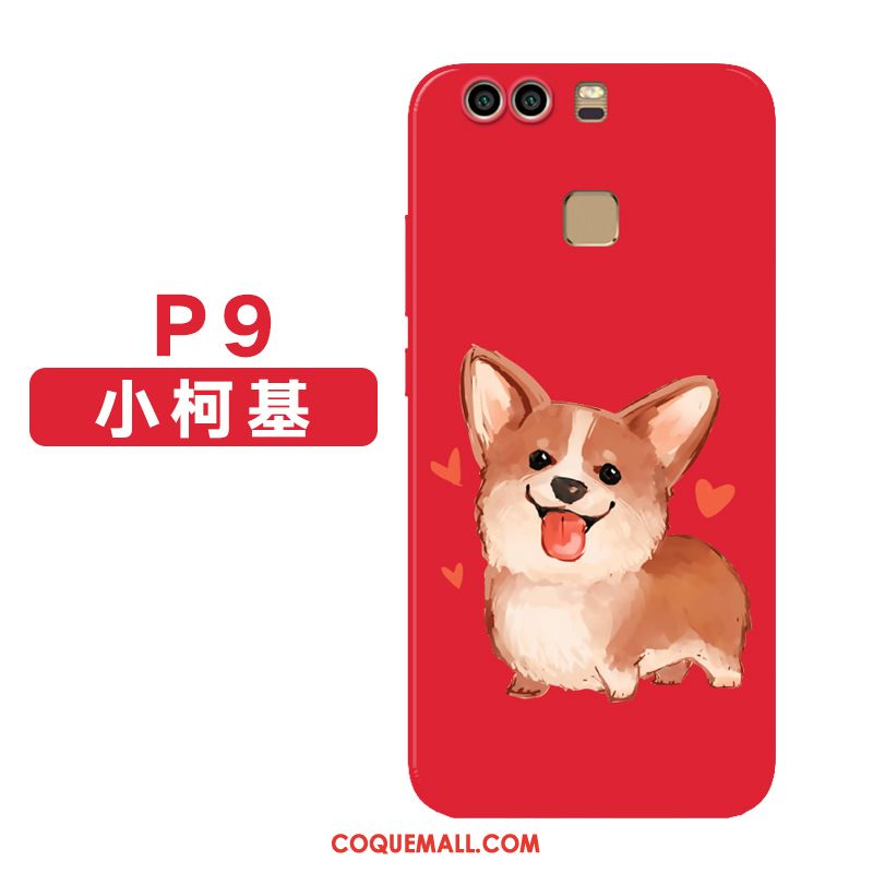 Étui Huawei P9 Tendance Fluide Doux Nouveau, Coque Huawei P9 Silicone Rouge