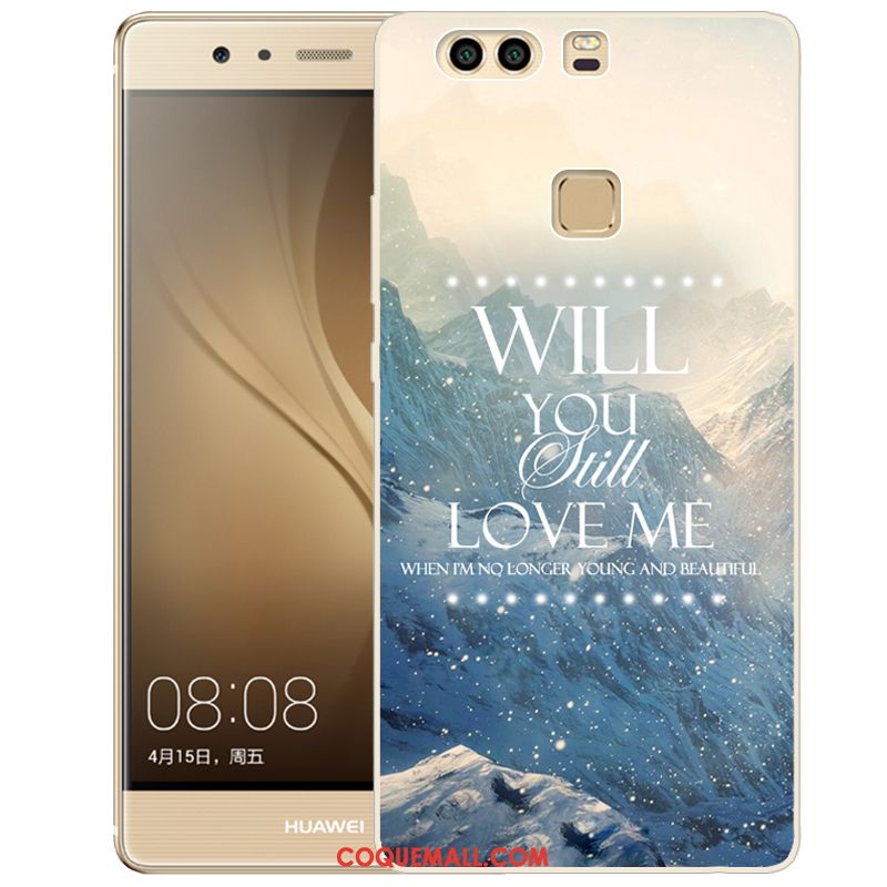 Étui Huawei P9 Téléphone Portable Peinture Rose, Coque Huawei P9 Fluide Doux Gaufrage