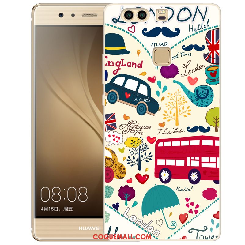 Étui Huawei P9 Téléphone Portable Peinture Rose, Coque Huawei P9 Fluide Doux Gaufrage