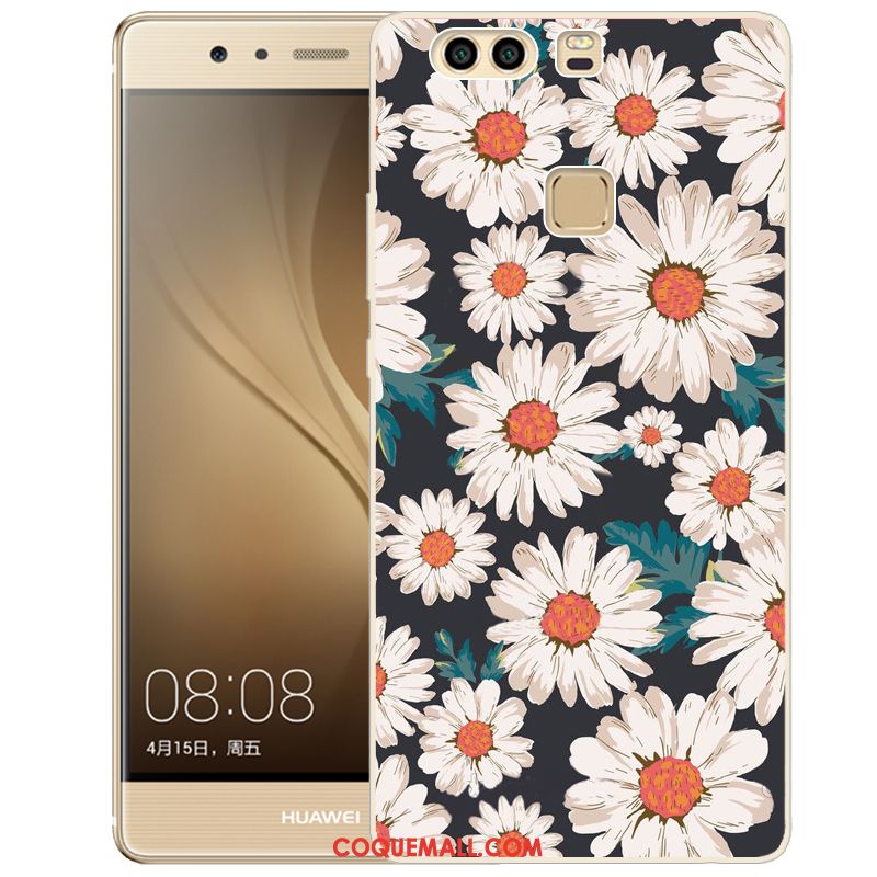 Étui Huawei P9 Téléphone Portable Peinture Rose, Coque Huawei P9 Fluide Doux Gaufrage