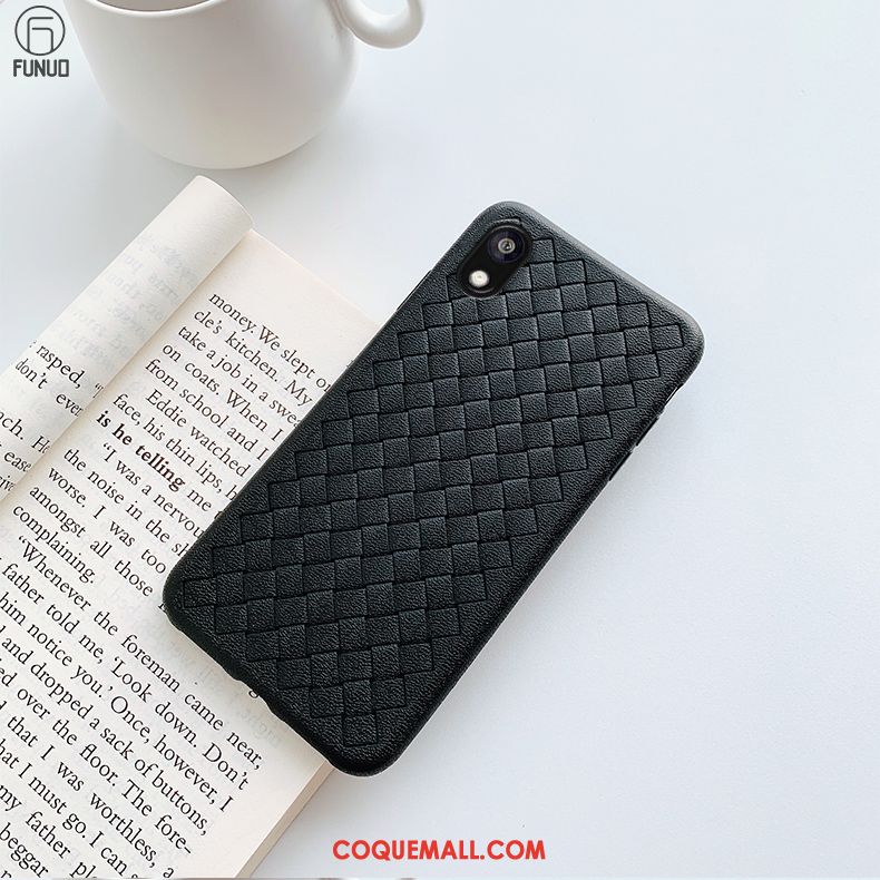 Étui Huawei Y5 2019 Bleu Tissage Business, Coque Huawei Y5 2019 Fluide Doux Respirant