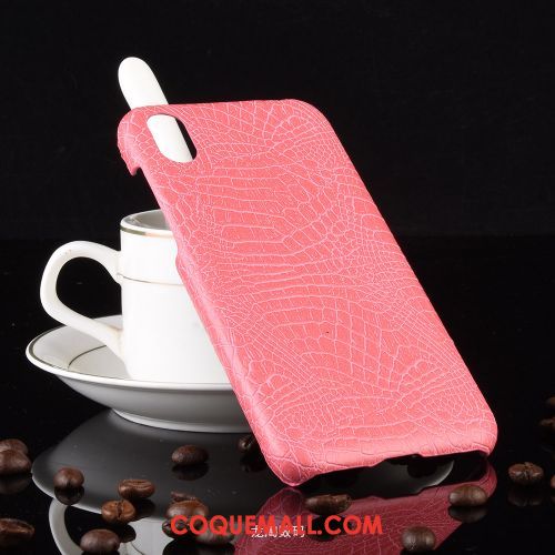 Étui Huawei Y5 2019 Difficile Business Vintage, Coque Huawei Y5 2019 Crocodile Modèle Rose