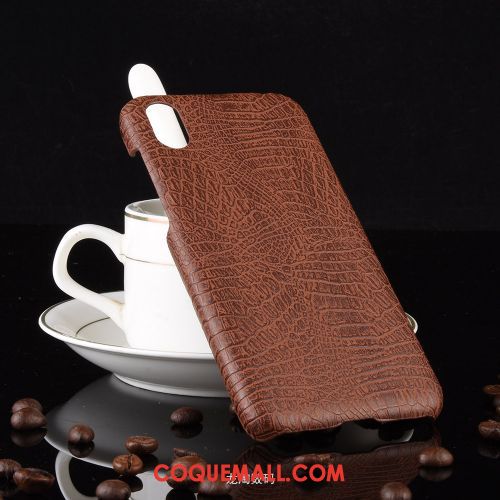 Étui Huawei Y5 2019 Difficile Business Vintage, Coque Huawei Y5 2019 Crocodile Modèle Rose