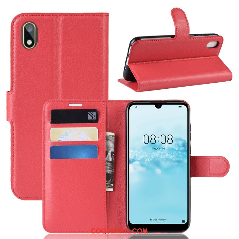 Étui Huawei Y5 2019 Incassable Rouge Support, Coque Huawei Y5 2019 Rose Protection