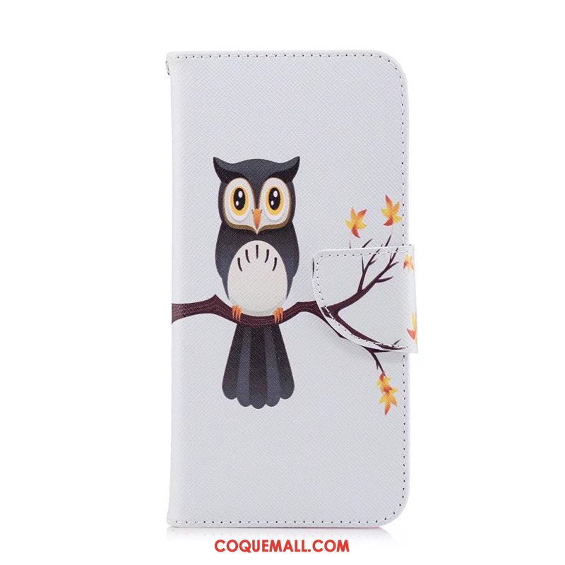 Étui Huawei Y5 2019 Protection En Cuir Blanc, Coque Huawei Y5 2019 Téléphone Portable Peinture