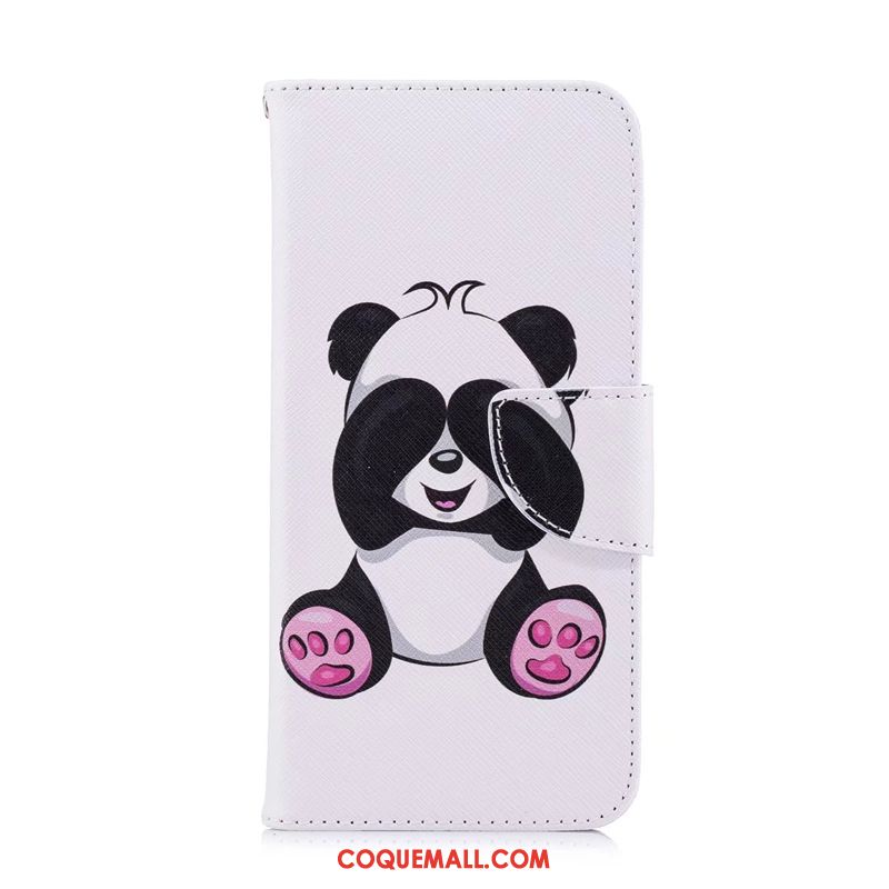 Étui Huawei Y5 2019 Protection En Cuir Blanc, Coque Huawei Y5 2019 Téléphone Portable Peinture