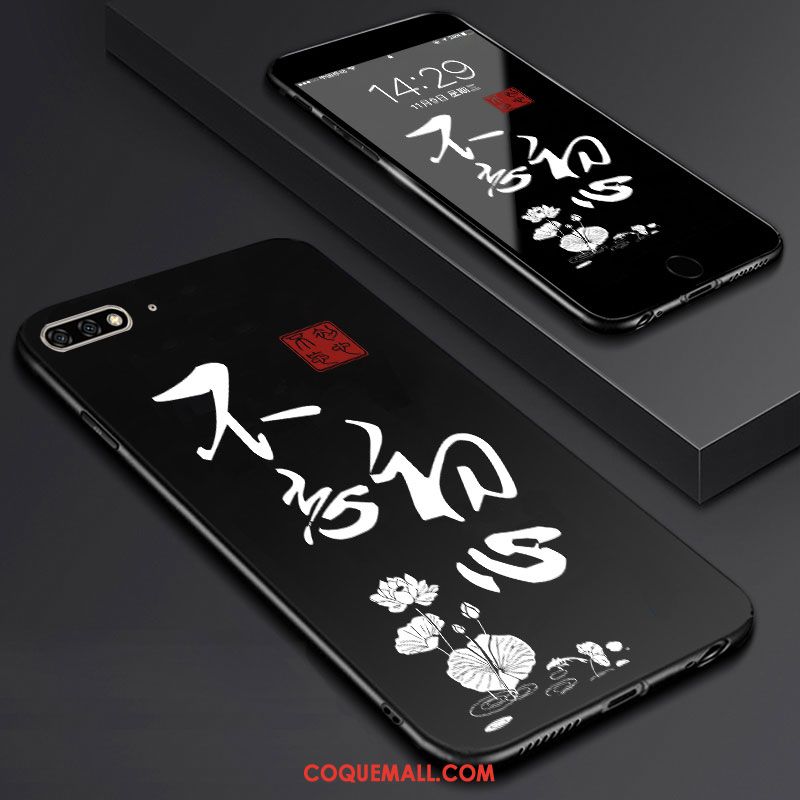 Étui Huawei Y6 2018 Art Membrane Support, Coque Huawei Y6 2018 Téléphone Portable Tempérer