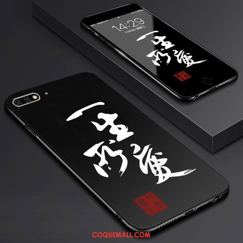 Étui Huawei Y6 2018 Art Membrane Support, Coque Huawei Y6 2018 Téléphone Portable Tempérer