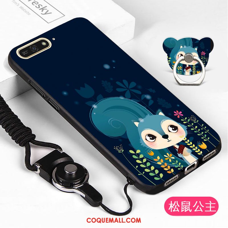 Étui Huawei Y6 2018 Blanc Protection Téléphone Portable, Coque Huawei Y6 2018 Incassable Dessin Animé