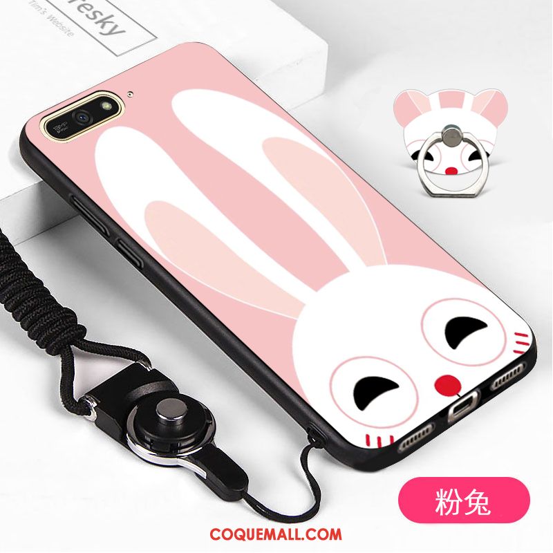 Étui Huawei Y6 2018 Blanc Protection Téléphone Portable, Coque Huawei Y6 2018 Incassable Dessin Animé