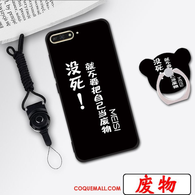 Étui Huawei Y6 2018 Blanc Téléphone Portable Ornements Suspendus, Coque Huawei Y6 2018 Clair Protection