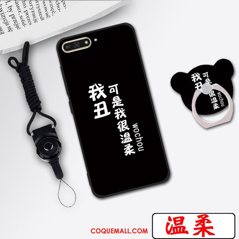 Étui Huawei Y6 2018 Blanc Téléphone Portable Ornements Suspendus, Coque Huawei Y6 2018 Clair Protection