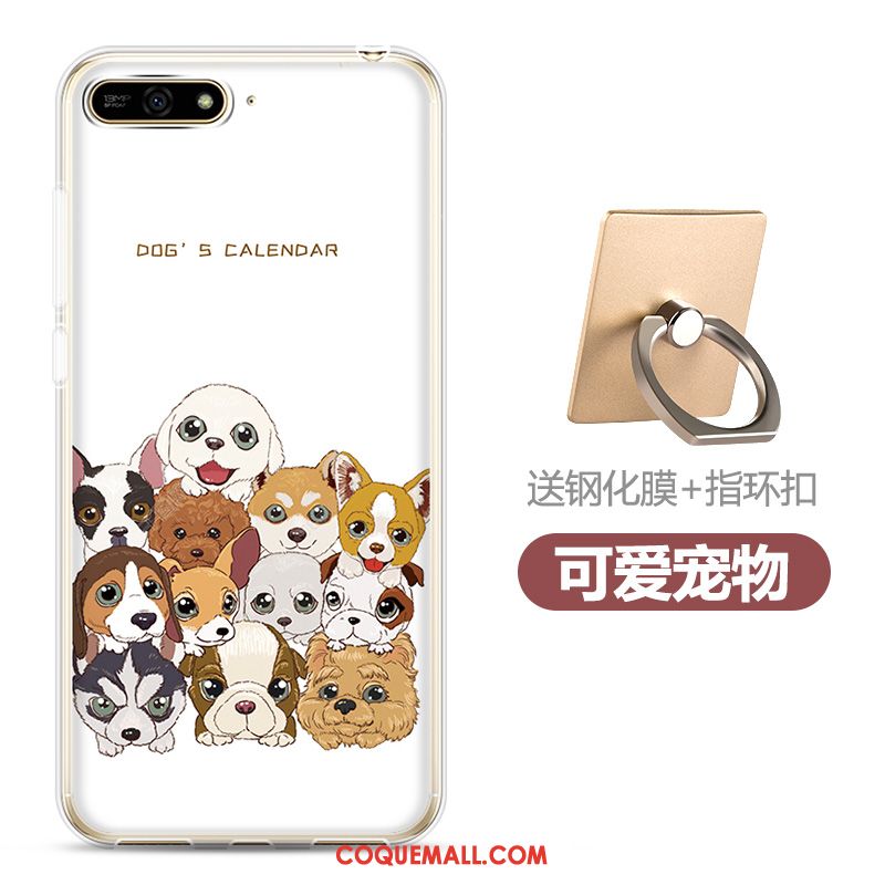 Étui Huawei Y6 2018 Bleu Marin Transparent Fluide Doux, Coque Huawei Y6 2018 Dessin Animé Tempérer