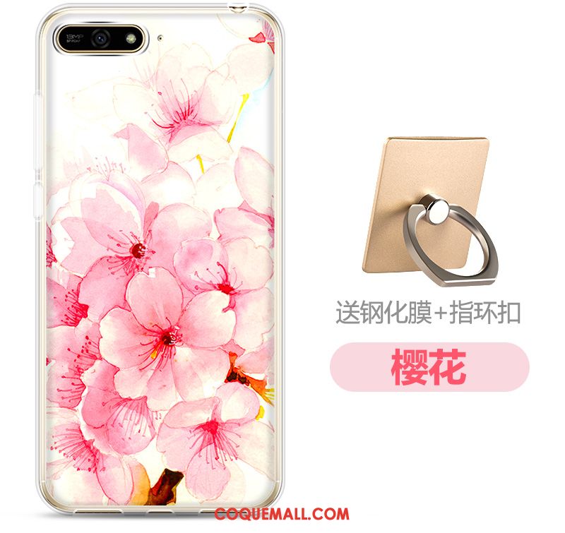 Étui Huawei Y6 2018 Bleu Marin Transparent Fluide Doux, Coque Huawei Y6 2018 Dessin Animé Tempérer