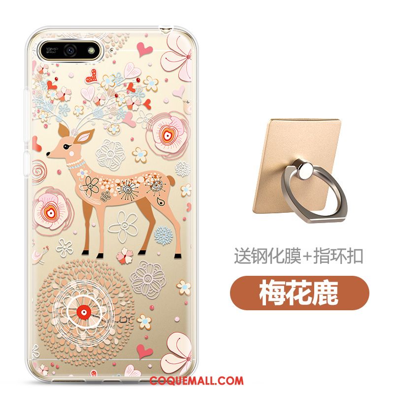 Étui Huawei Y6 2018 Bleu Marin Transparent Fluide Doux, Coque Huawei Y6 2018 Dessin Animé Tempérer