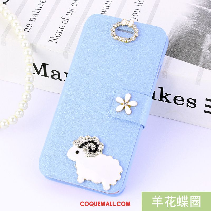 Étui Huawei Y6 2018 Bleu Protection Incassable, Coque Huawei Y6 2018 Téléphone Portable Étui En Cuir