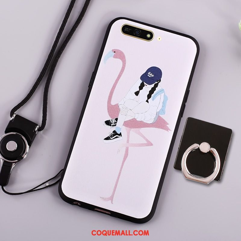 Étui Huawei Y6 2018 Dessin Animé Silicone Téléphone Portable, Coque Huawei Y6 2018 Bleu Marin