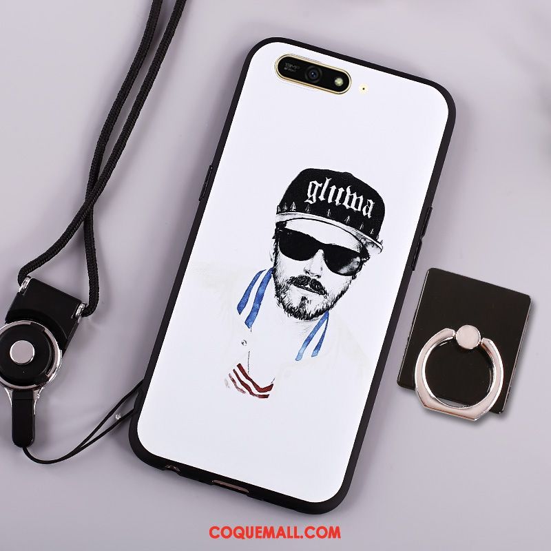 Étui Huawei Y6 2018 Dessin Animé Silicone Téléphone Portable, Coque Huawei Y6 2018 Bleu Marin