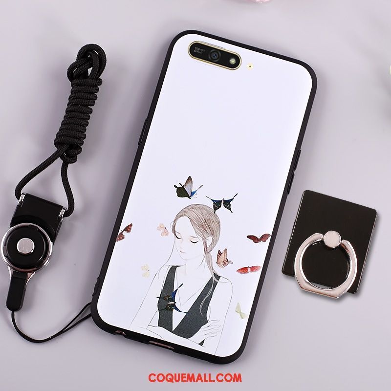 Étui Huawei Y6 2018 Dessin Animé Silicone Téléphone Portable, Coque Huawei Y6 2018 Bleu Marin