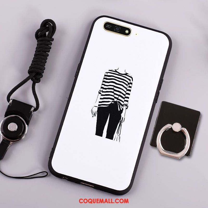 Étui Huawei Y6 2018 Dessin Animé Silicone Téléphone Portable, Coque Huawei Y6 2018 Bleu Marin