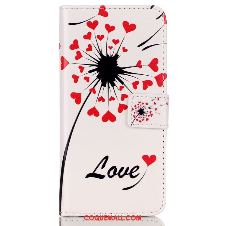 Étui Huawei Y6 2018 Fleur Peinture Étui En Cuir, Coque Huawei Y6 2018 Fluide Doux Pissenlit