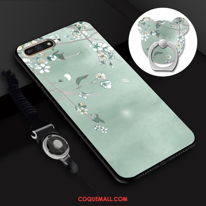 Étui Huawei Y6 2018 Fluide Doux Bleu Personnalité, Coque Huawei Y6 2018 Téléphone Portable