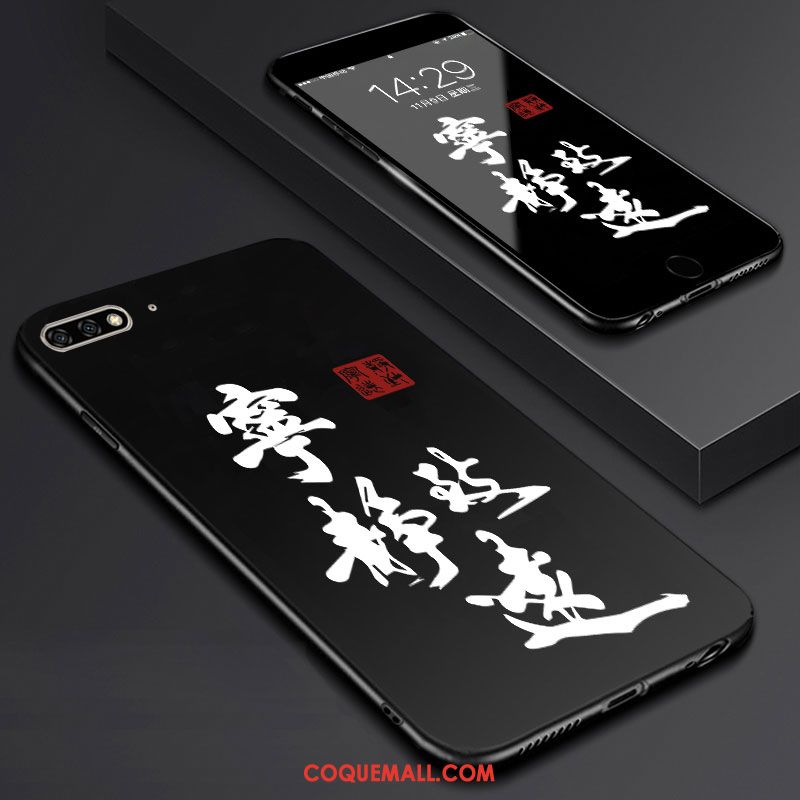 Étui Huawei Y6 2018 Fluide Doux Téléphone Portable Membrane, Coque Huawei Y6 2018 Noir Tempérer
