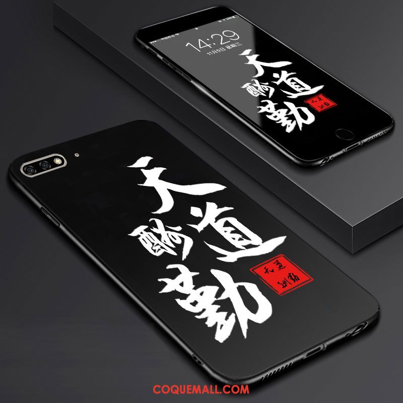 Étui Huawei Y6 2018 Fluide Doux Téléphone Portable Membrane, Coque Huawei Y6 2018 Noir Tempérer