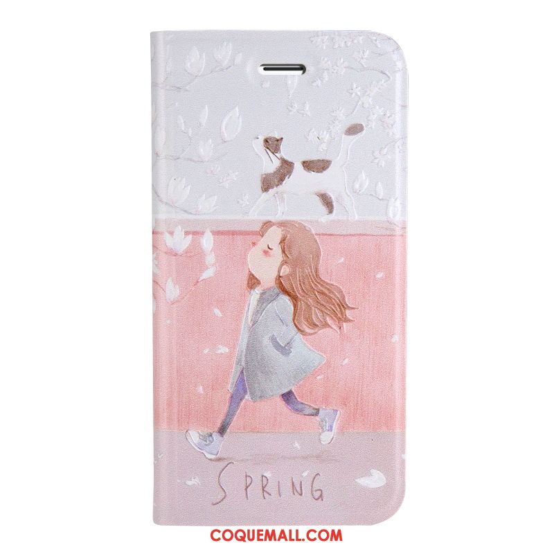 Étui Huawei Y6 2018 Gaufrage Rouge Étui En Cuir, Coque Huawei Y6 2018 Téléphone Portable Incassable