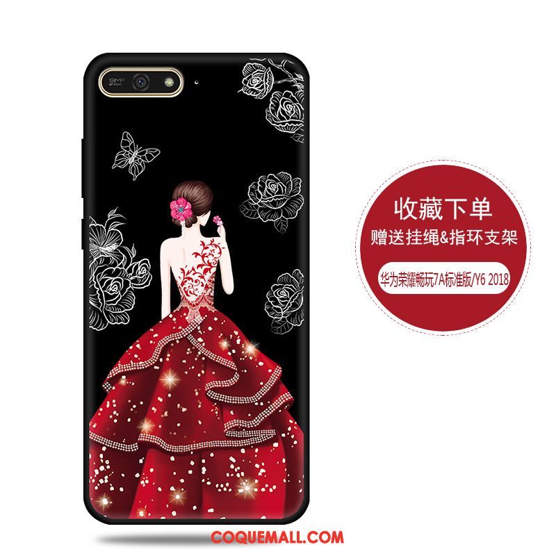 Étui Huawei Y6 2018 Haute Yarn Incassable, Coque Huawei Y6 2018 Tout Compris Noir