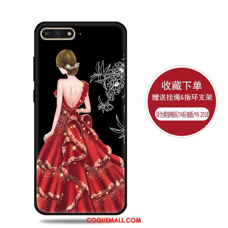 Étui Huawei Y6 2018 Haute Yarn Incassable, Coque Huawei Y6 2018 Tout Compris Noir