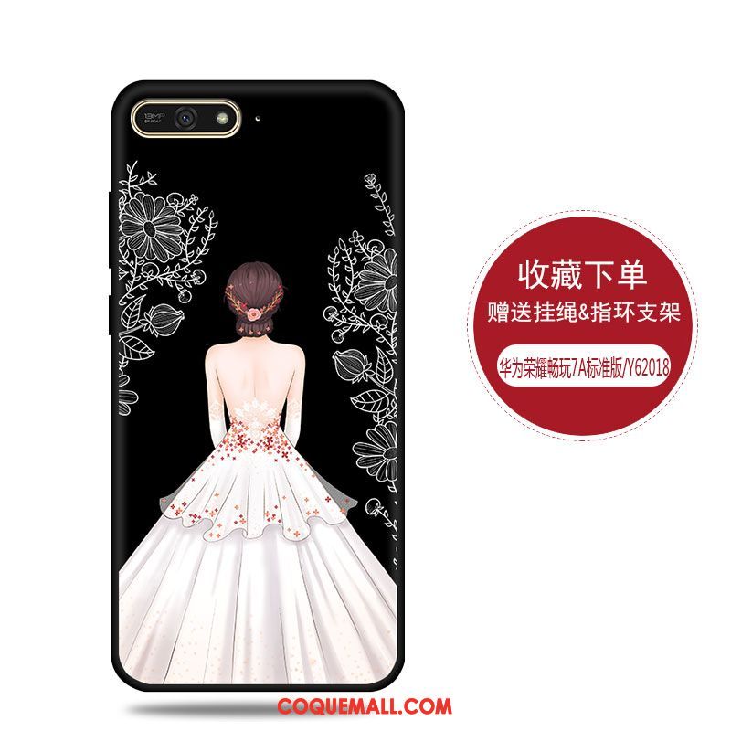 Étui Huawei Y6 2018 Haute Yarn Incassable, Coque Huawei Y6 2018 Tout Compris Noir